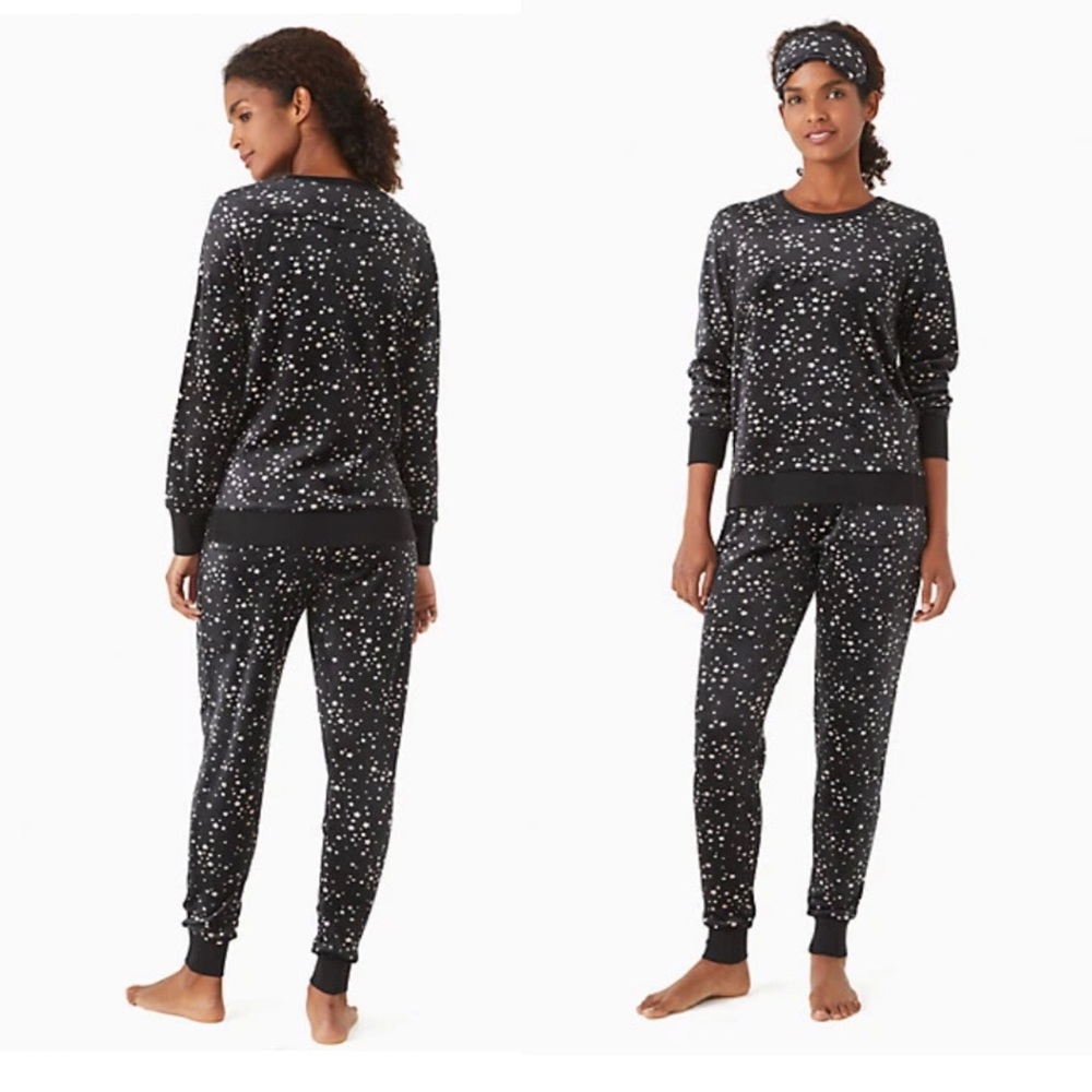 Kate Spade Night Sky Stars print Pajama jogger and eye mask set NWT